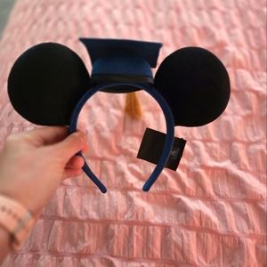 Disney Mickey Black and Blue Graduation Ears Headband
